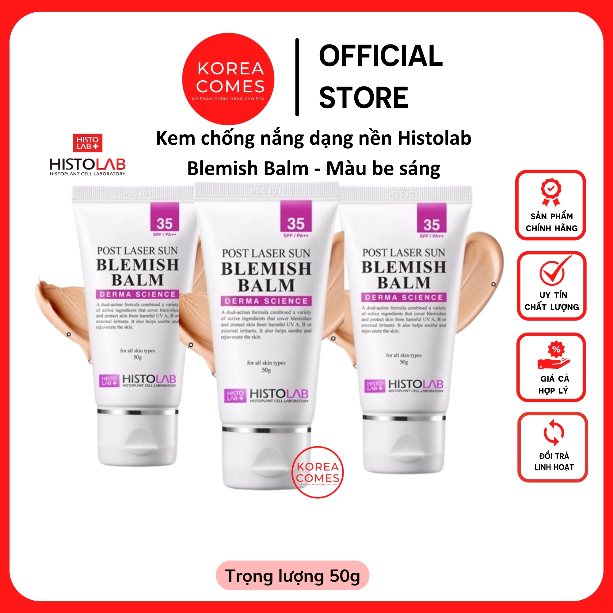 [HCM][Histolab] Kem chống nắng dạng nền BB Post Laser Sun Blemish SPF35 Chính hãng Hàn Quốc