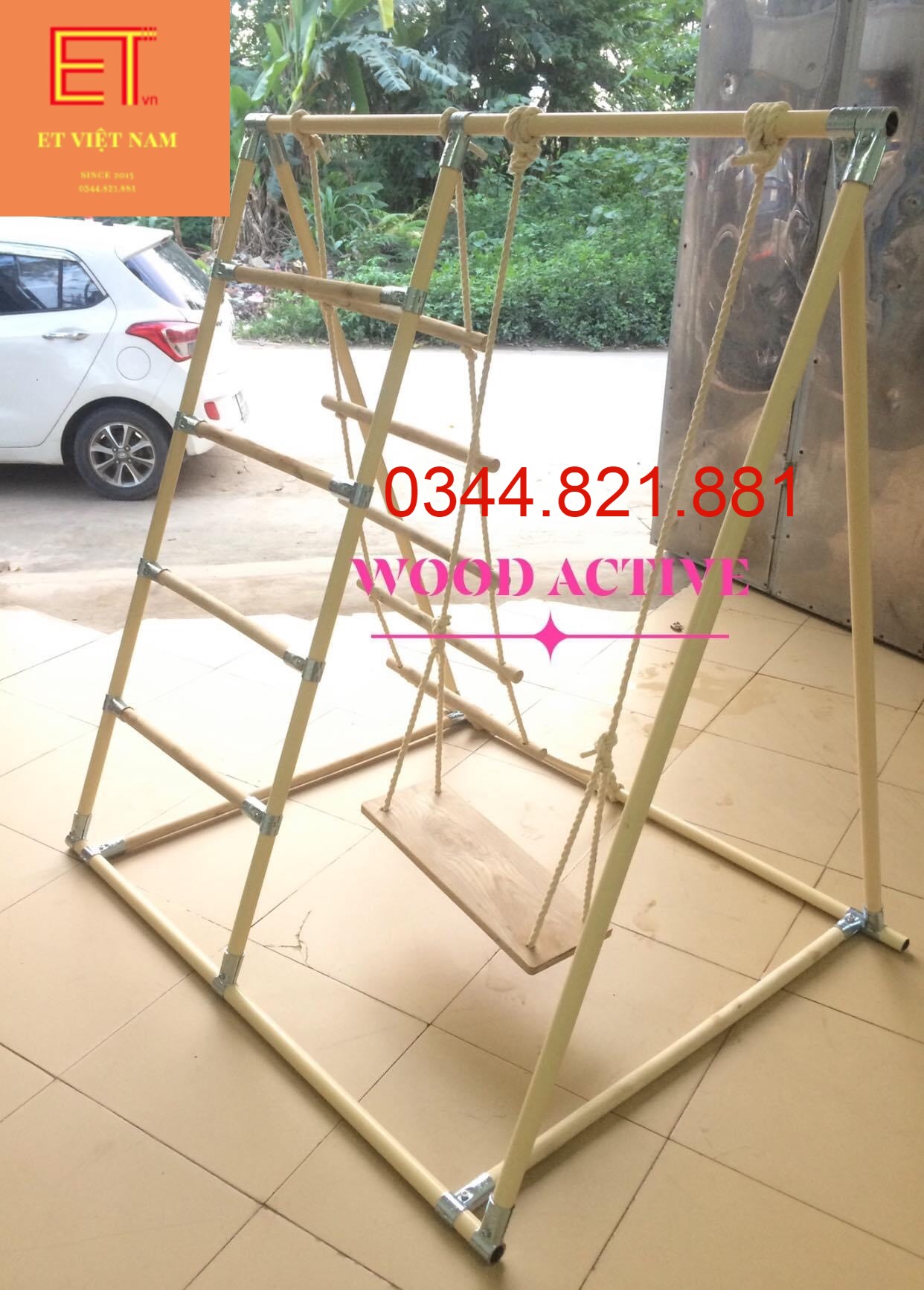 Xà đu đa năng. khung vận vận động giá rẻ hình tam giác WOOD ACTIVE 1