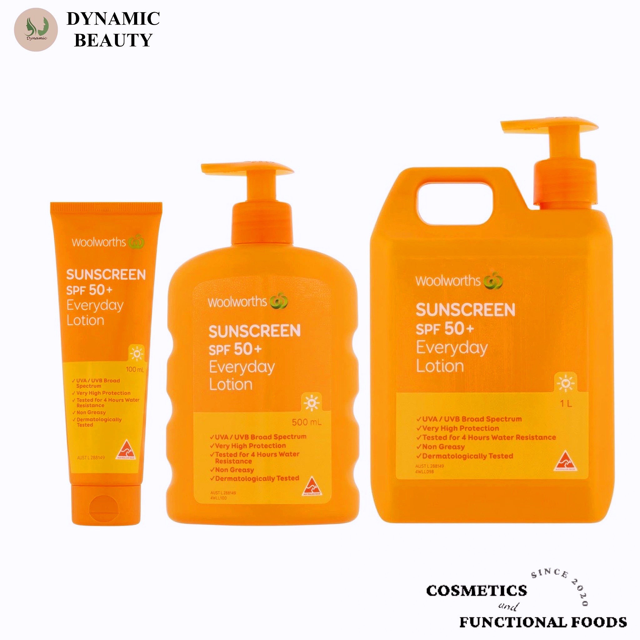 Kem chống nắng Woolworths everyday sunscreen spf 50+ 100ml - 500ml - 1l của Úc