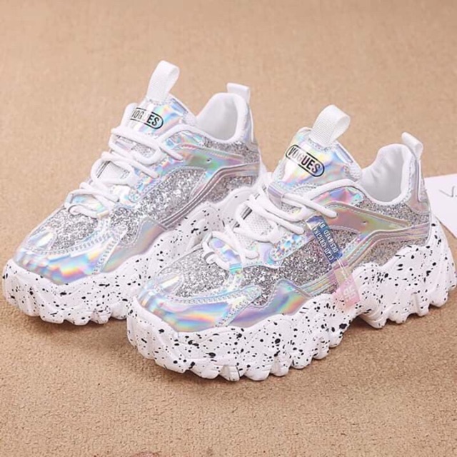 HÀNG LOẠI 1 Giày nữ, giày thể thao nữ, đế viền răng cưa óng ánh, bản 2020 mới siêu hot