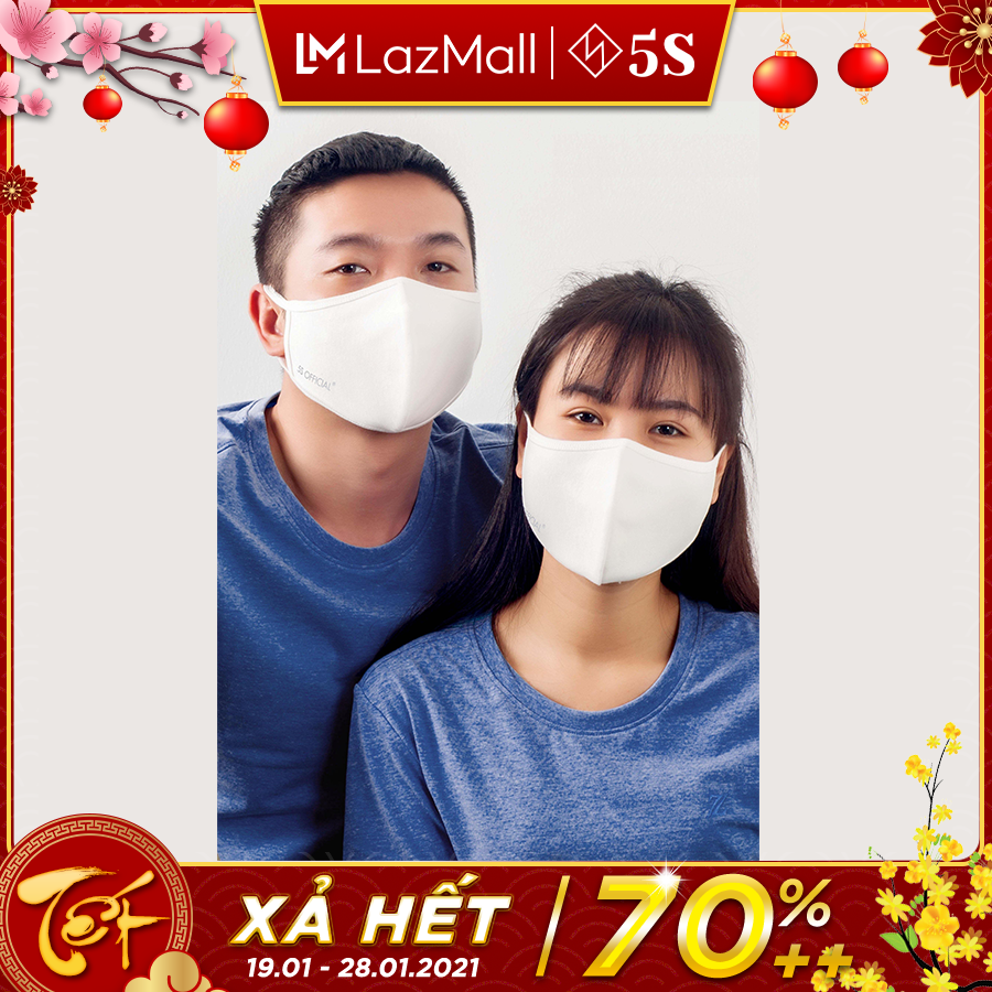 Combo 10 Chiếc Khẩu Trang Vải Cotton 2 Lớp 5S Chính Hãng, Chống Bụi, Tái Sử Dụng Nhiều Lần (X10-KT5S)