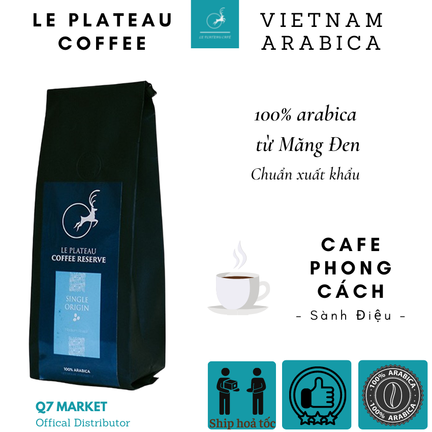 Cà phê ngon arabica nguyên chất rang xay, cafe pha phin, caphe pha máy, cold brew, 250g Le Plateau coffee q7market
