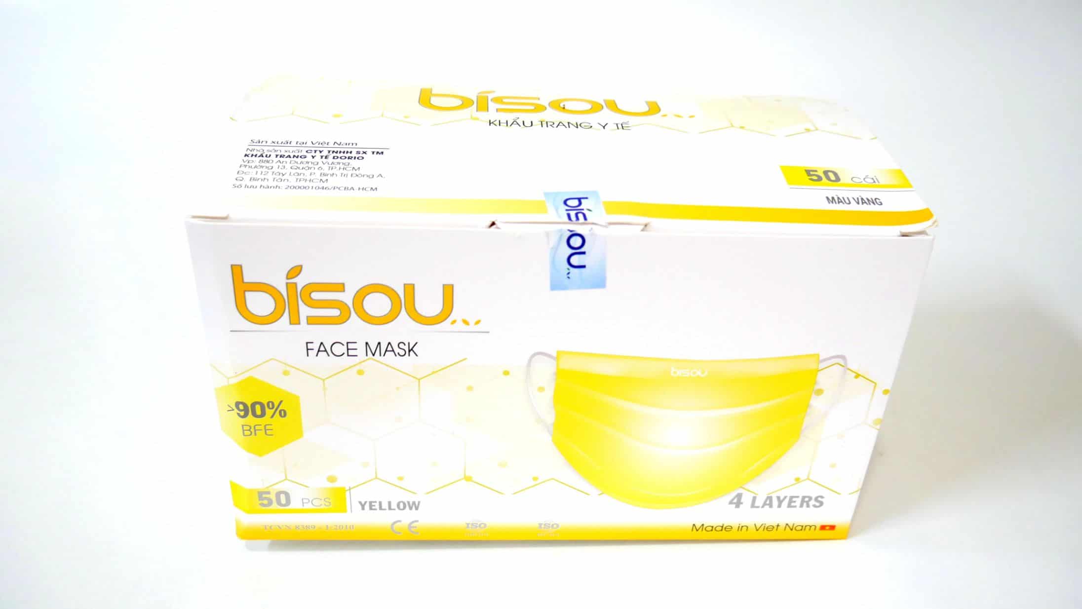 KHẨU TRANG Y TẾ BISOU, 4 LỚP, KHÁNG KHUẨN, 50C/HỘP