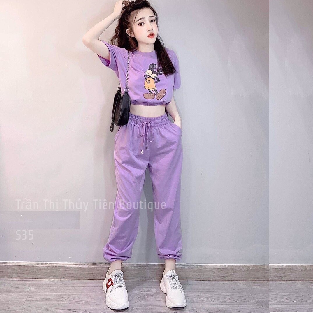 [freeship]ĐỒ BỘ NỮ MẶC Ở NHÀ CHẤT LIỆU DA CÁ CO GIÃN GỒM ÁO TRƠN KẾT HỢP QUẦN BO ỐNG FORM DÁNG THỜI TRANG- GIRLY STORE