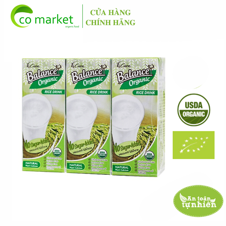 Sữa gạo hữu cơ không đường Thái Lan 4Care Balance Organic