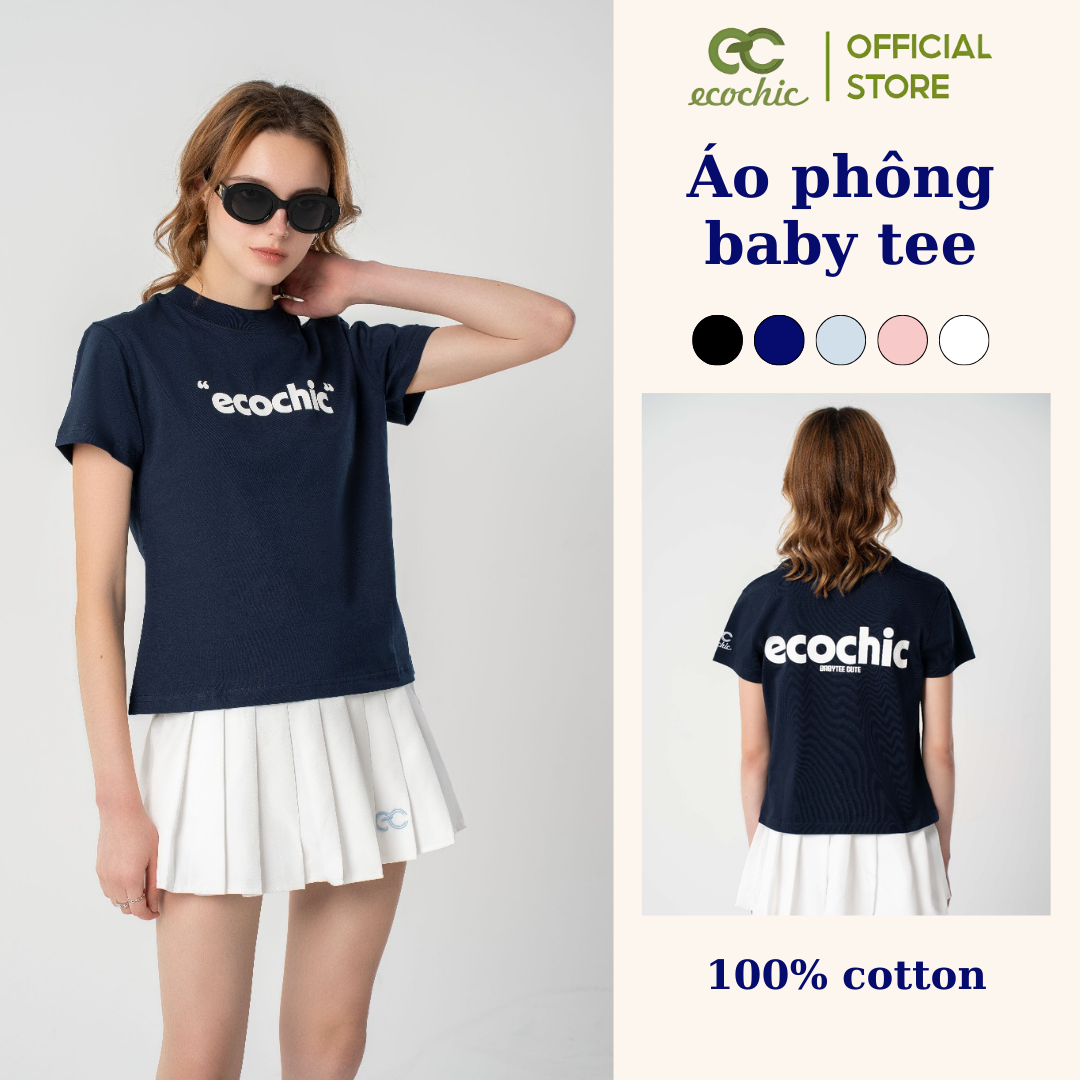   Nhập mã LAZSOCIAL99 30% tối đa 99k Áo Phông ECOCHIC PLAIN BABY TEE Local Brand Chính Hãng Unisex Form Ôm Premium Cotton 100% B023 