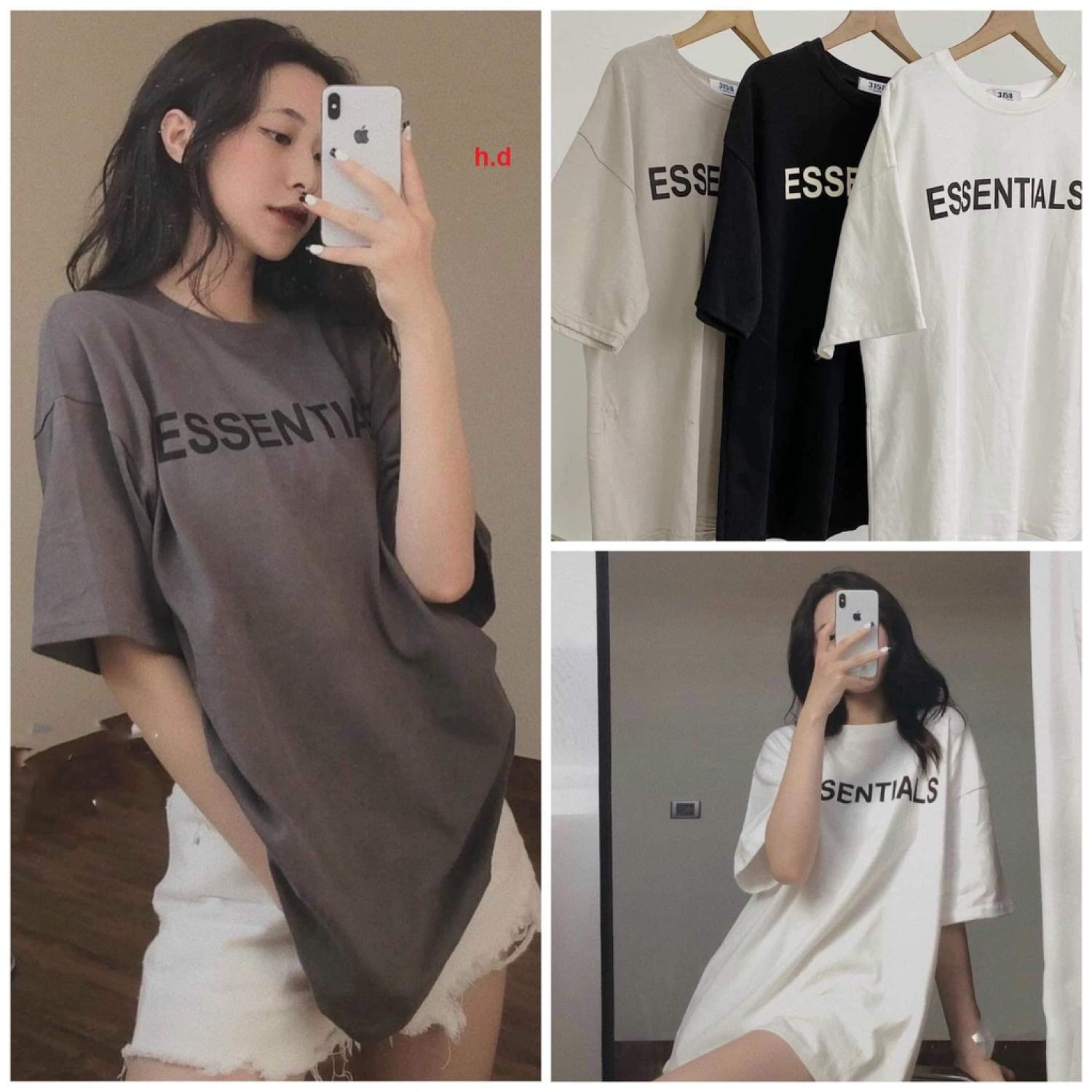 Áo thun tay lỡ essen - áo thun nam nữ unisex hot hit