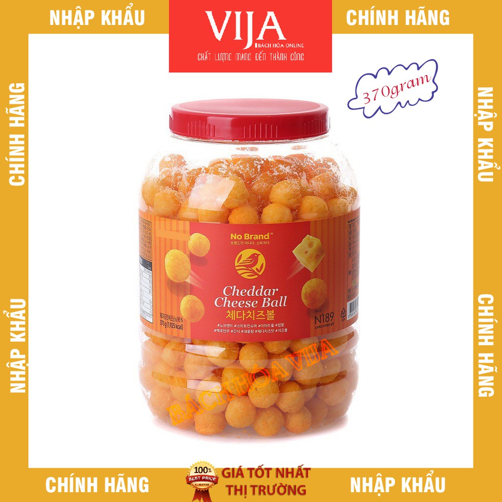 Snack phô mai cheddar ball no brand 370g cheese/ thịt nướng