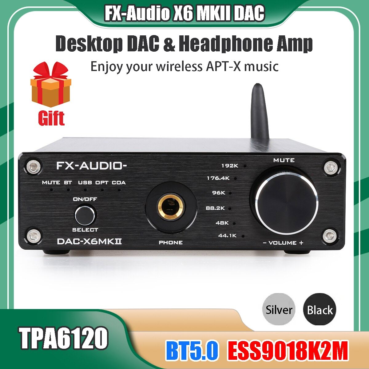 Bộ Giải Mã Âm Thanh FX Audio DAC X6 MKII Bản Nâng Cấp Hỗ Trợ Bluetooth 5.0 Chuẩn APTX Model 2020 Âm Thanh Sống Động Chất Âm Ấm Áp