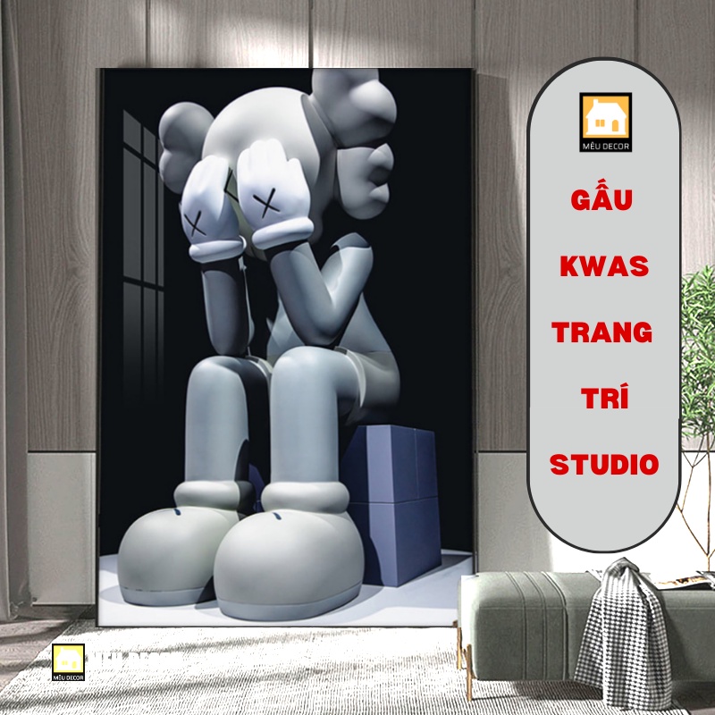 Tranh gấu bearbrick, tranh treo tường, tranh decor