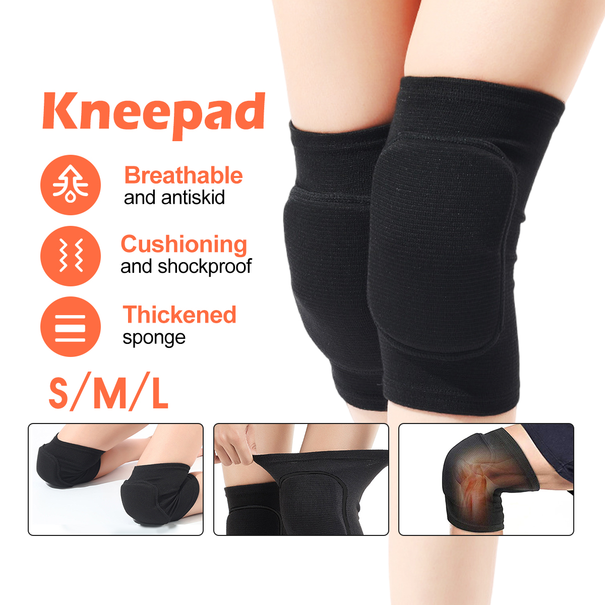 1 Cặp Băng Bảo Vệ Đầu Gối Có Miếng Đệm-Chống Chấn Thương Đầu Gối,Băng Gối Thể Thao Chơi Bóng Chuyền/Tennis/Bóng Chày
