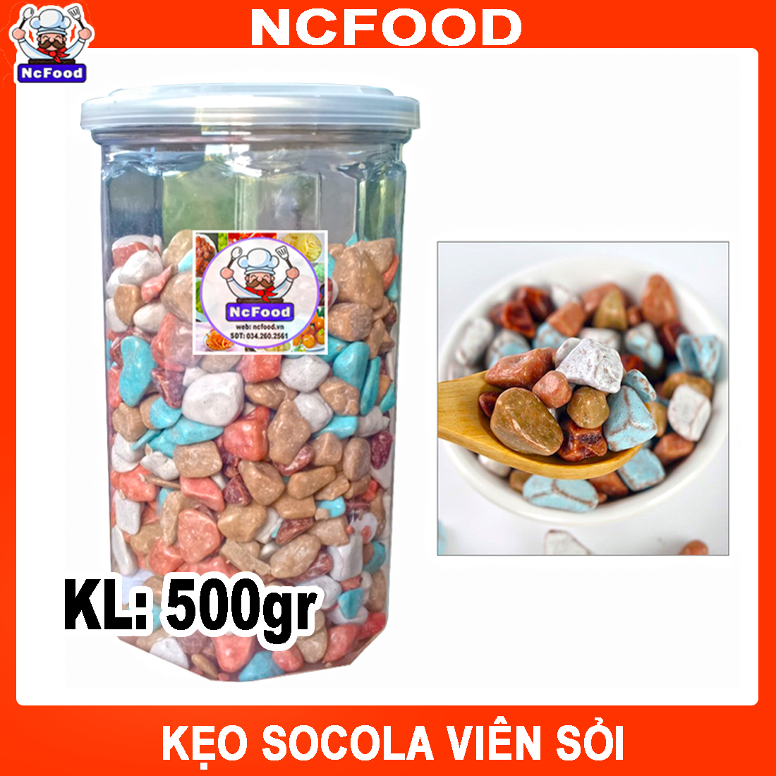Kẹo Socola Viên Sỏi 500g