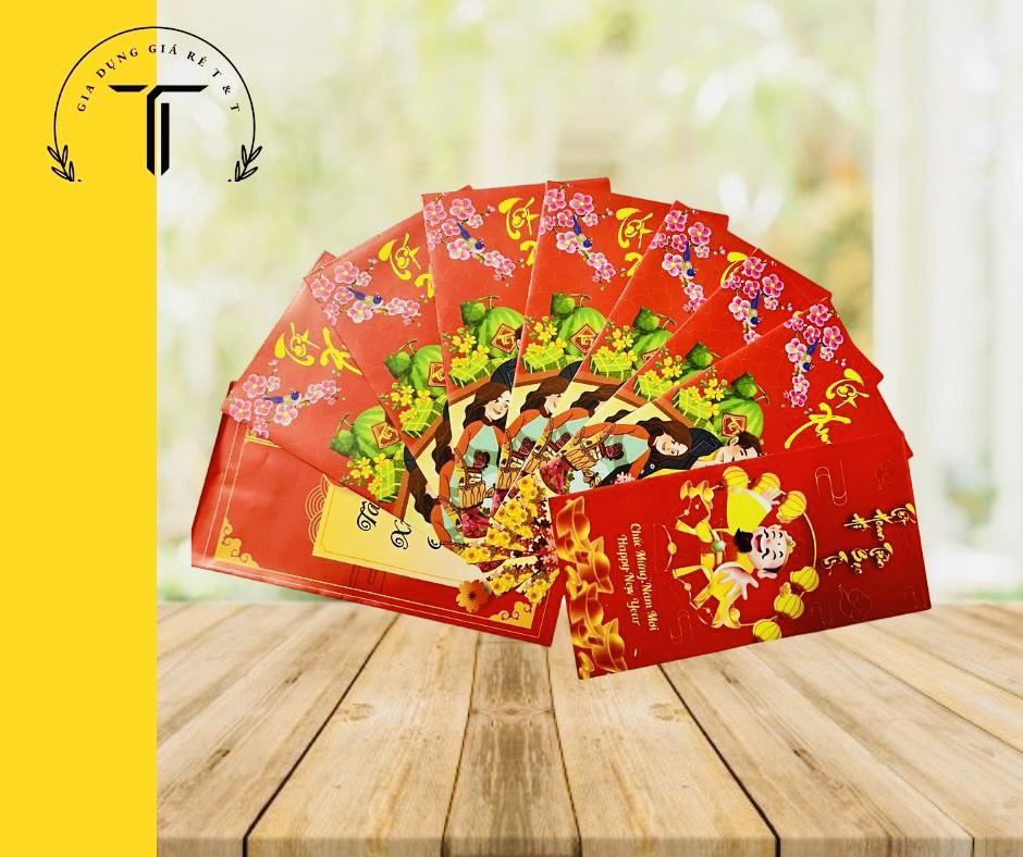 Combo 10 bao li xì 2023 mẫu mới, hàng đẹp, lì xì tết 2023