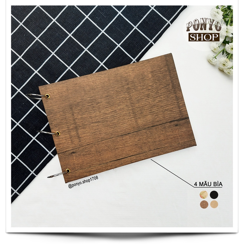 Sổ album dán ảnh Scrapbook, bìa cứng Handmade