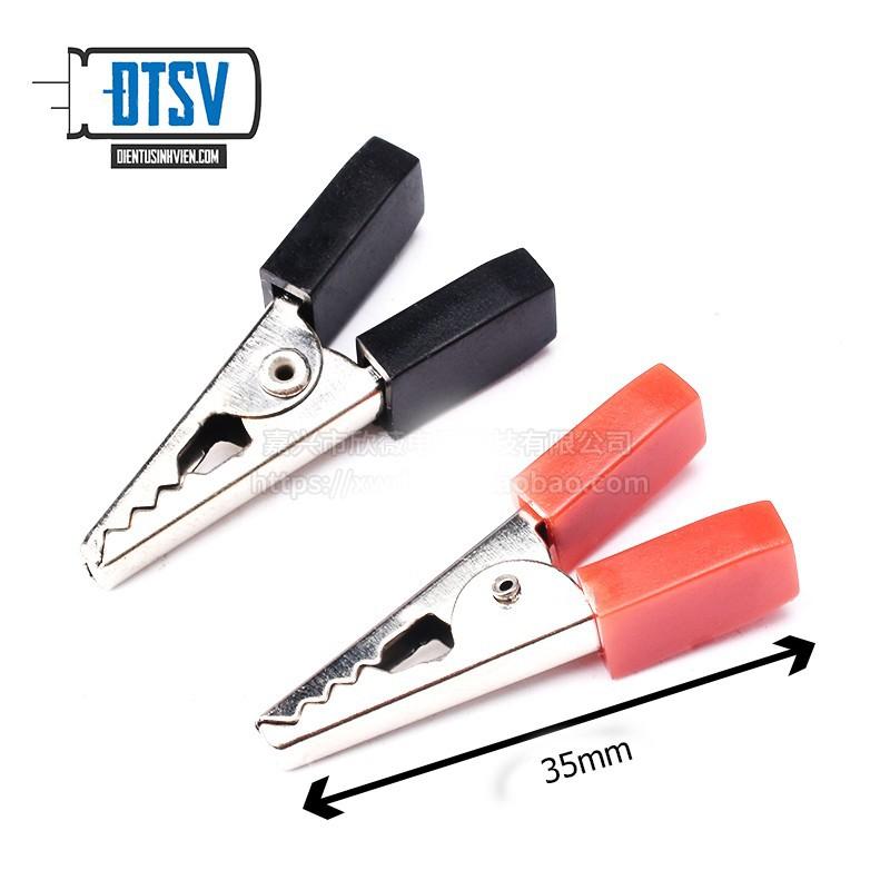 Combo 5 bộ kẹp cá sấu 35mm đỏ + đen - 10a