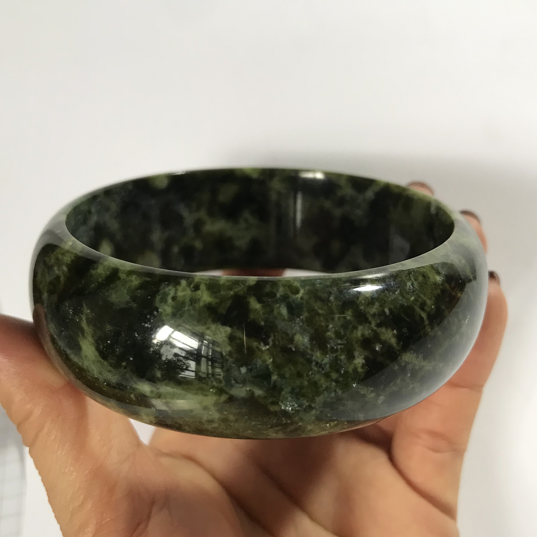 [HCM]Vòng tay cẩm thạch bản cao 3 cm cho nam mệnh Hỏa và Mộc ngọc của Việt Nam đủ size ( từ 6.0 đến 7.1cm)