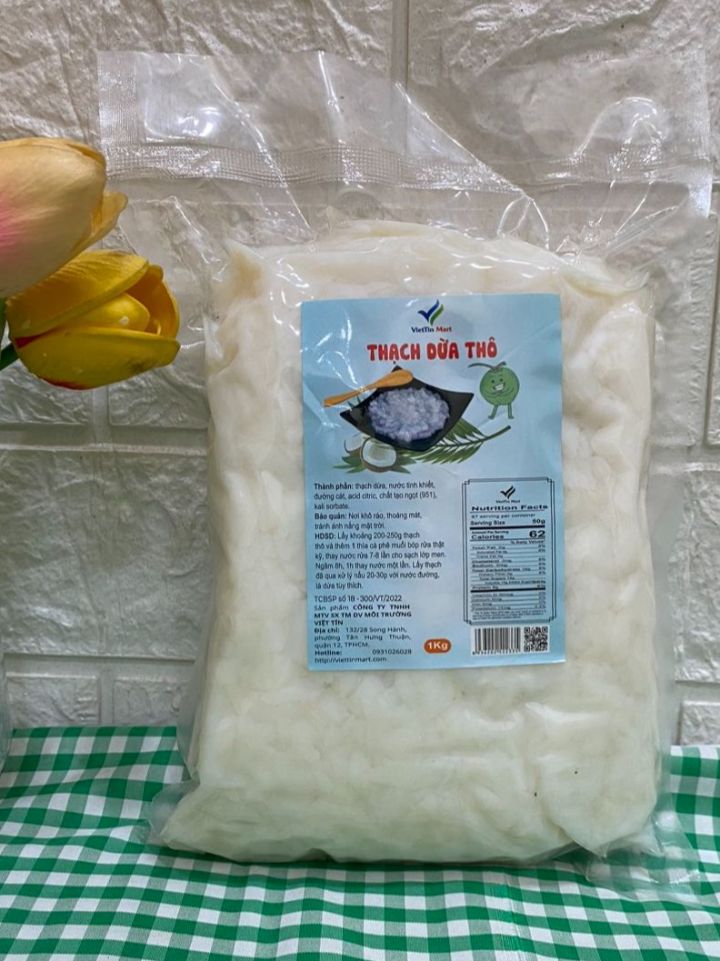 500G thạch dừa thô tặng kèm hương liệu