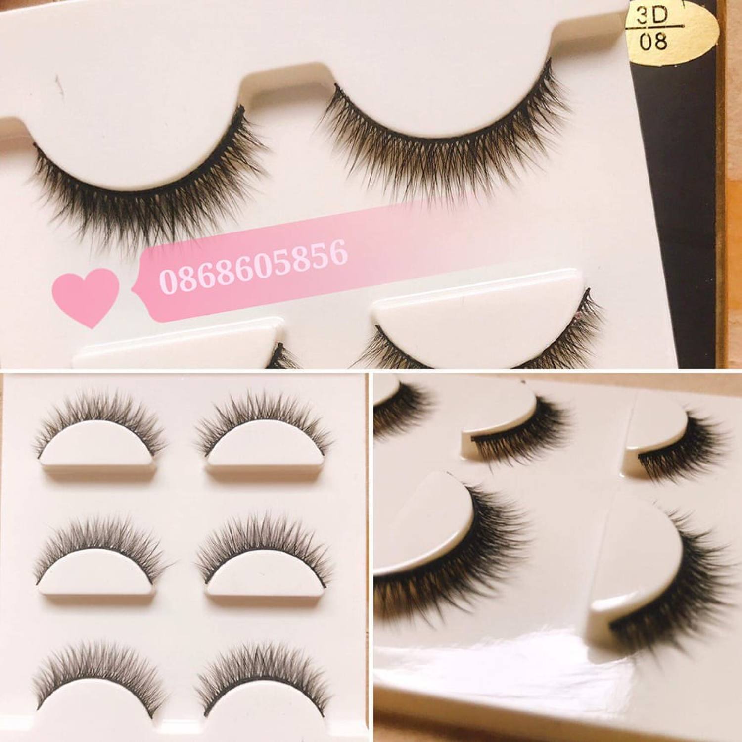 Lông mi giả chồn 3d-08 sợi ngắn