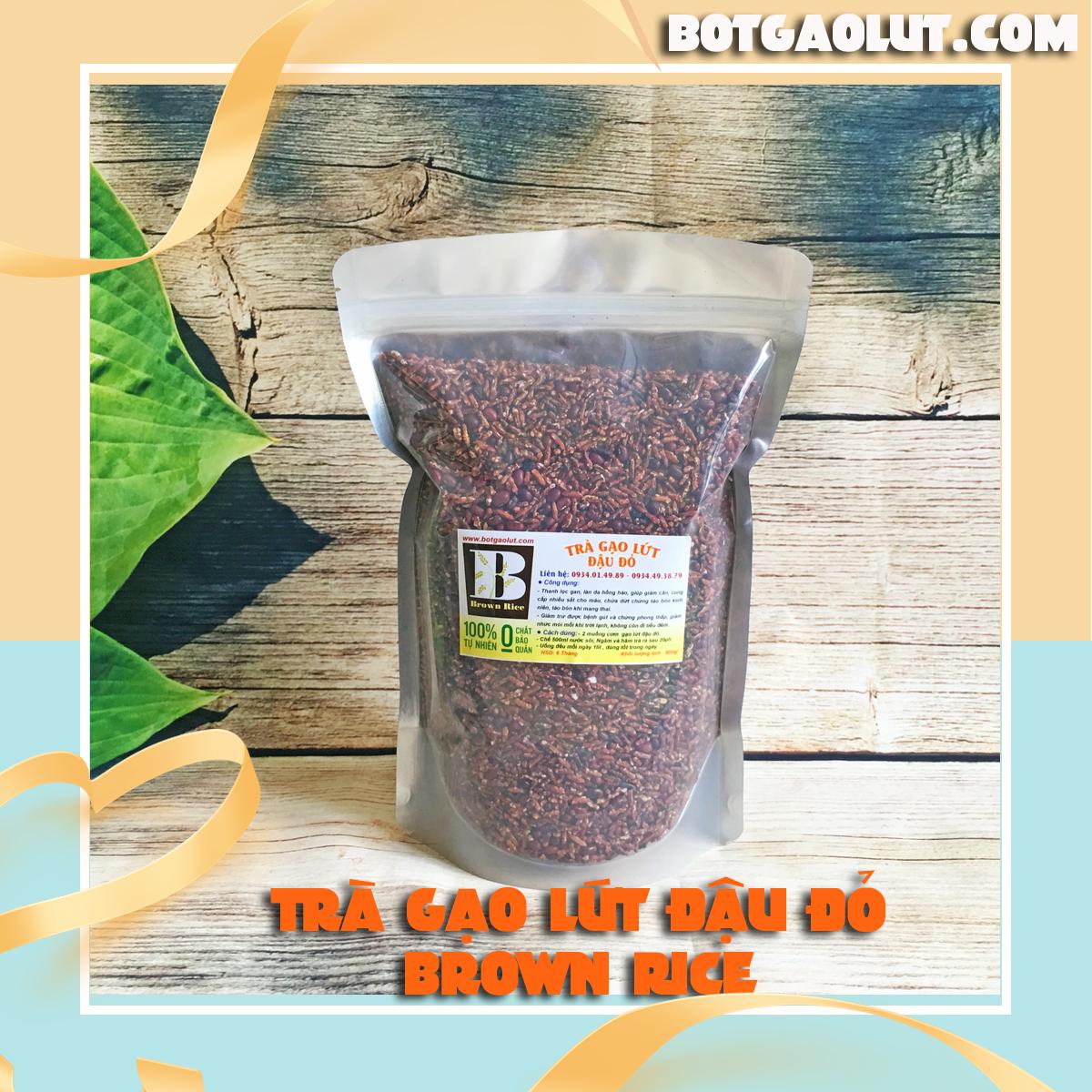 [hcm]trà gạo lứt đậu đỏ brown rice ( 800gr ) 2