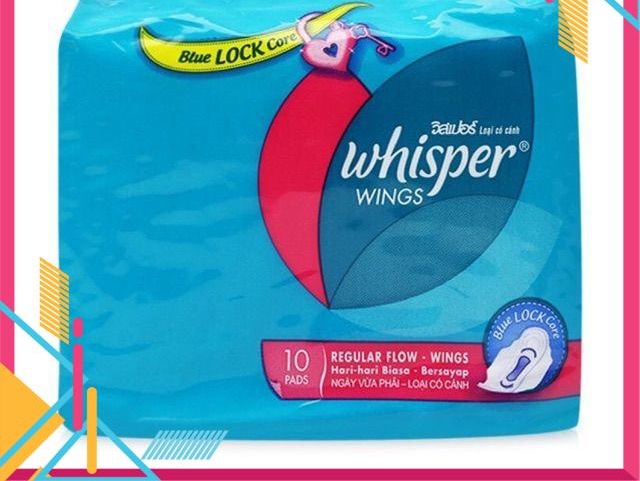 Combo 4 Băng vệ sinh Whisper Wings Dày có cánh gói 10 miếng