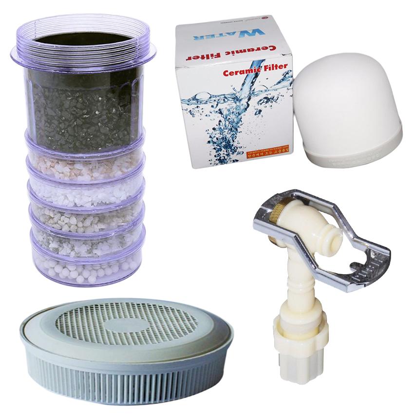 [HCM]Bộ 4 thiết bị lọc nước loại tốt ( nấm sứ lõi than 6 tầng vòi nước đá khoáng )