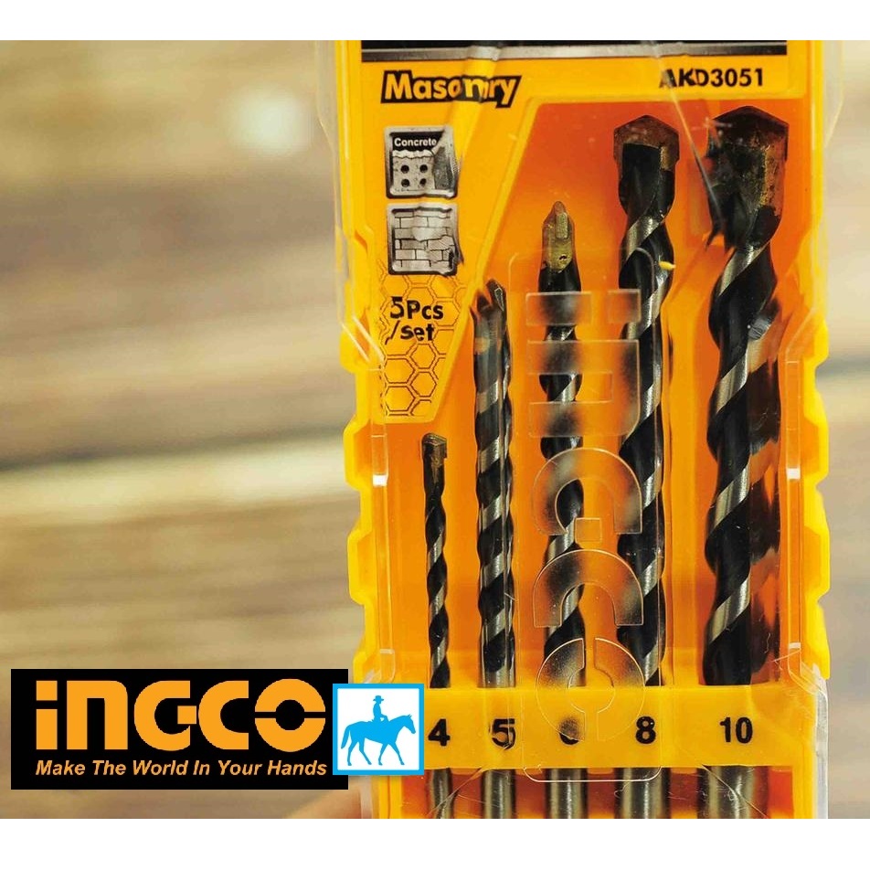 Bộ 5 mũi khoan bê tông khoan tường ingco total akd3051