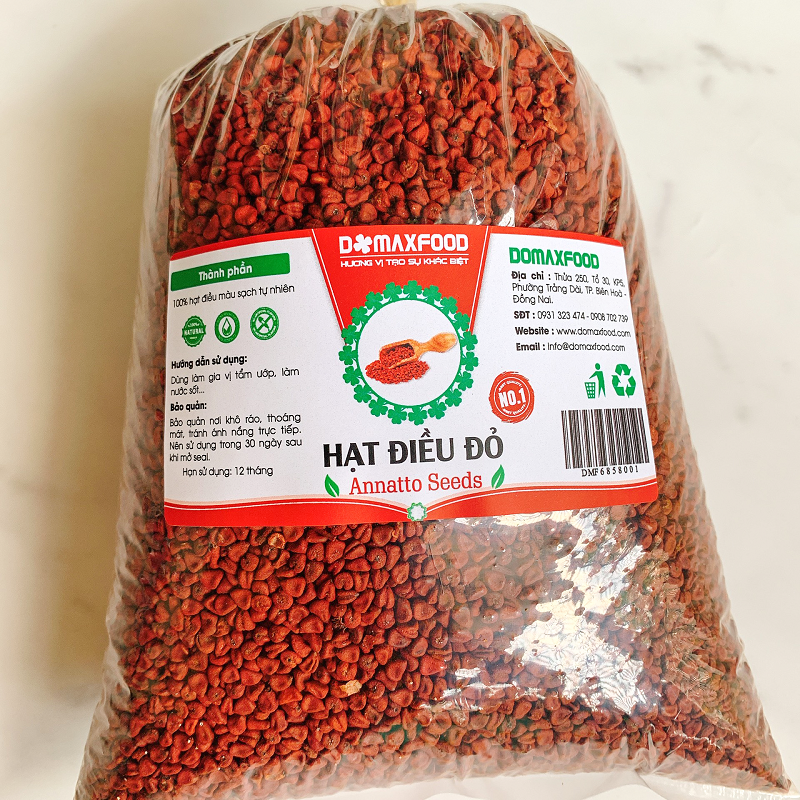 1kg Hạt điều đỏ - Annatto seeds - Hạt cà ri loại 1, dùng tạo màu thực phẩm, gia vị nấu ăn