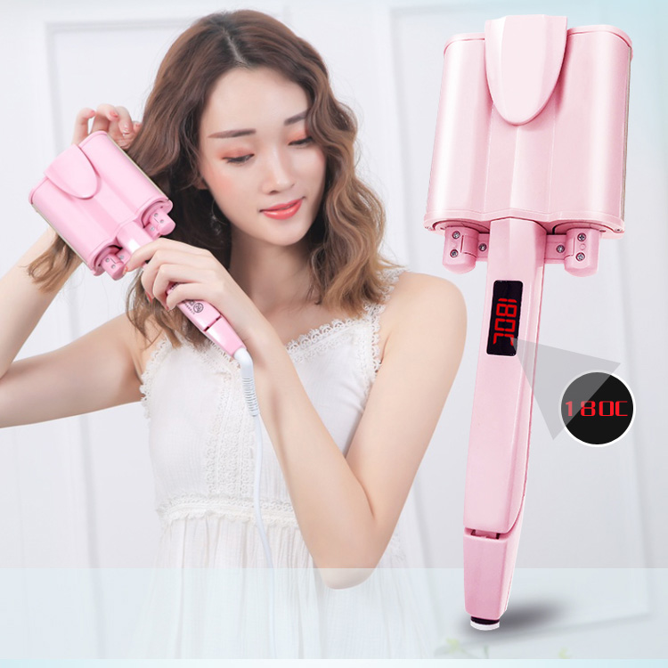 Máy Uốn Tóc Sóng Nước Màn Hình LCD Chuyên Nghiệp (Màu Hồng)
