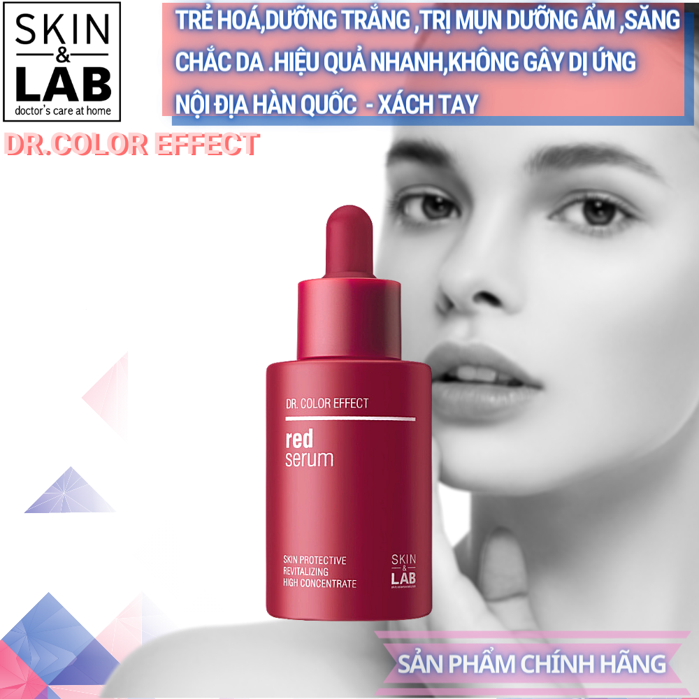 Serum dưỡng da Skin & Lab Dr.Color Effect : Red Serum 40ml.Ngăn lão hoá, sáng da, dưỡng ẩm,mụn thâm, săn chắc da. Hàng xách tay Hàn Quốc