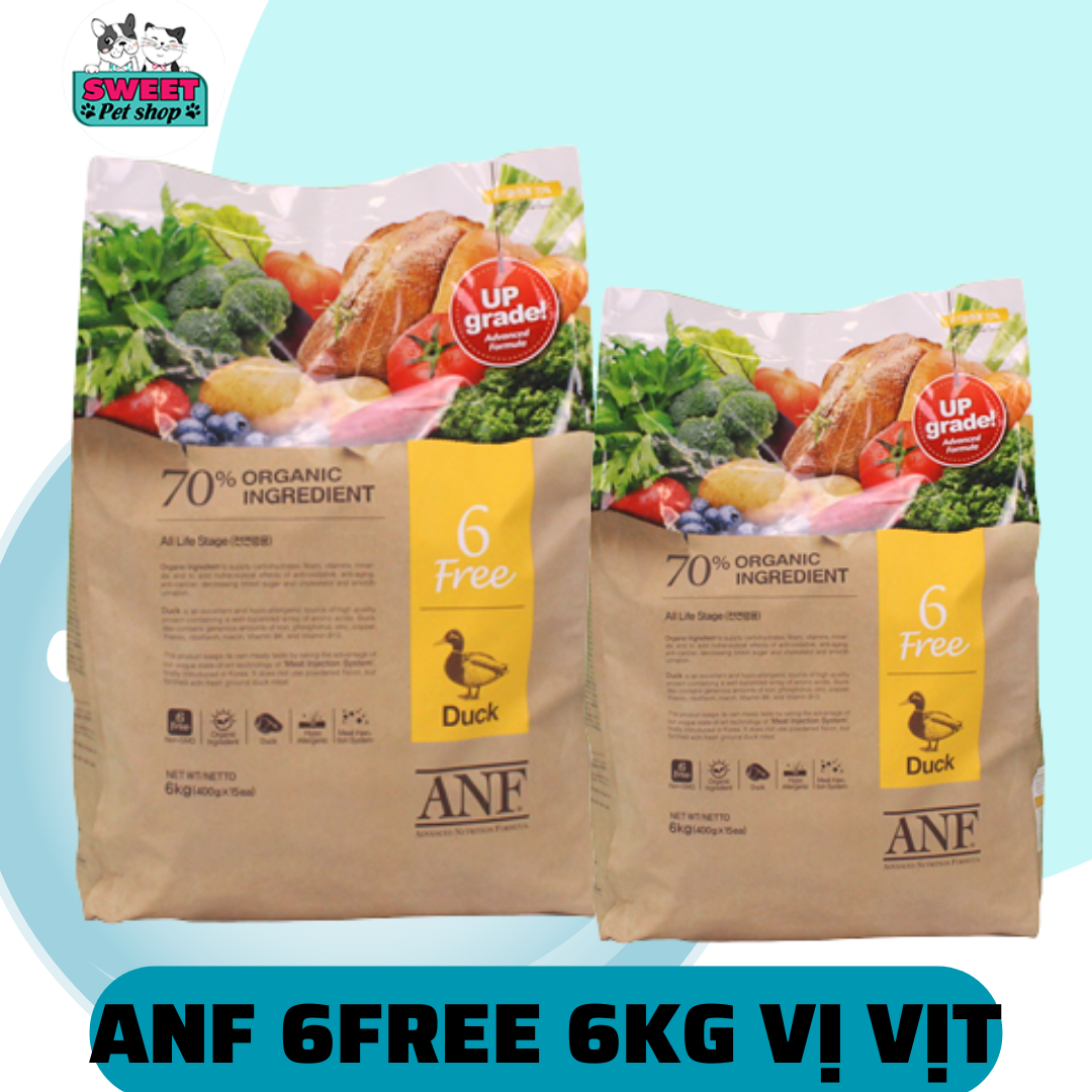 Thức ăn hạt cho chó anf 6free vị vịt 6kg