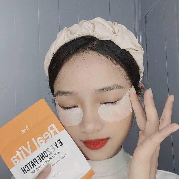Mặt nạ mắt trị thâm quầng mắt real vita eye zone patch hàn quốc 30 miếng mặt nạ vitamin trị thâm mắt cấp ẩm