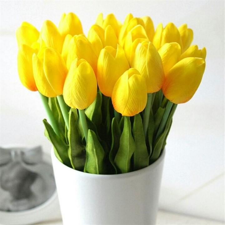 Combo 5 cành Hoa giả Hoa Tulip Silicon trang trí nhà cửa, văn phòng