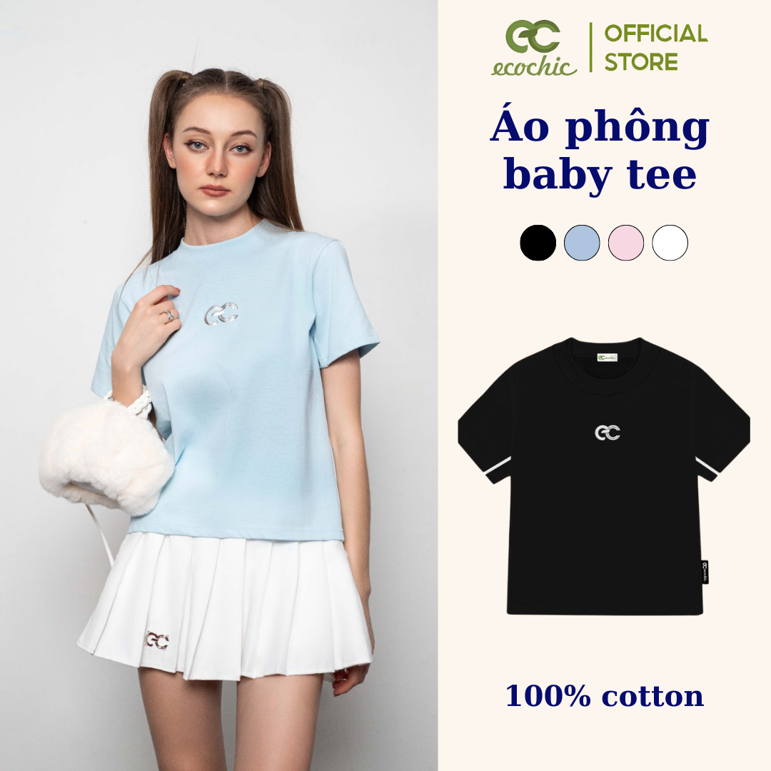   Nhập mã LAZSOCIAL99 30% tối đa 99k Áo Phông Baby Tee ECOCHIC EC 1-LINE Local Brand Chính Hãng Unisex Form Ôm Premium Cotton 100% F769 
