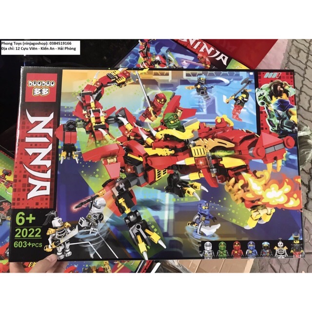 Lego ninjago 2022 : Các chiến bình ninja và rồng lửa đỏ huyền thoại