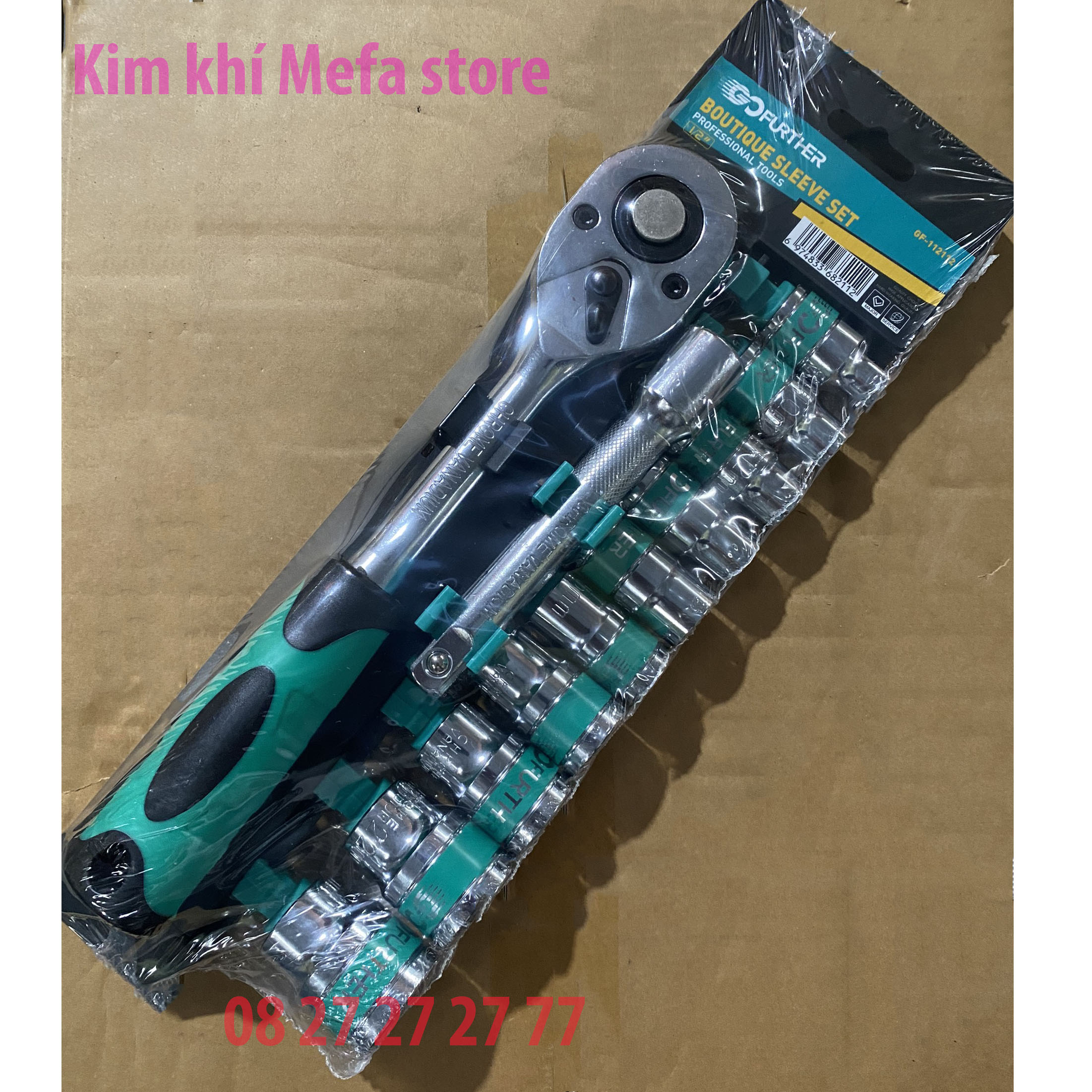 Bộ tuýp khẩu 12 chi tiết 1/2" mở bu lông đa năng sửa chữa thiết bị máy móc