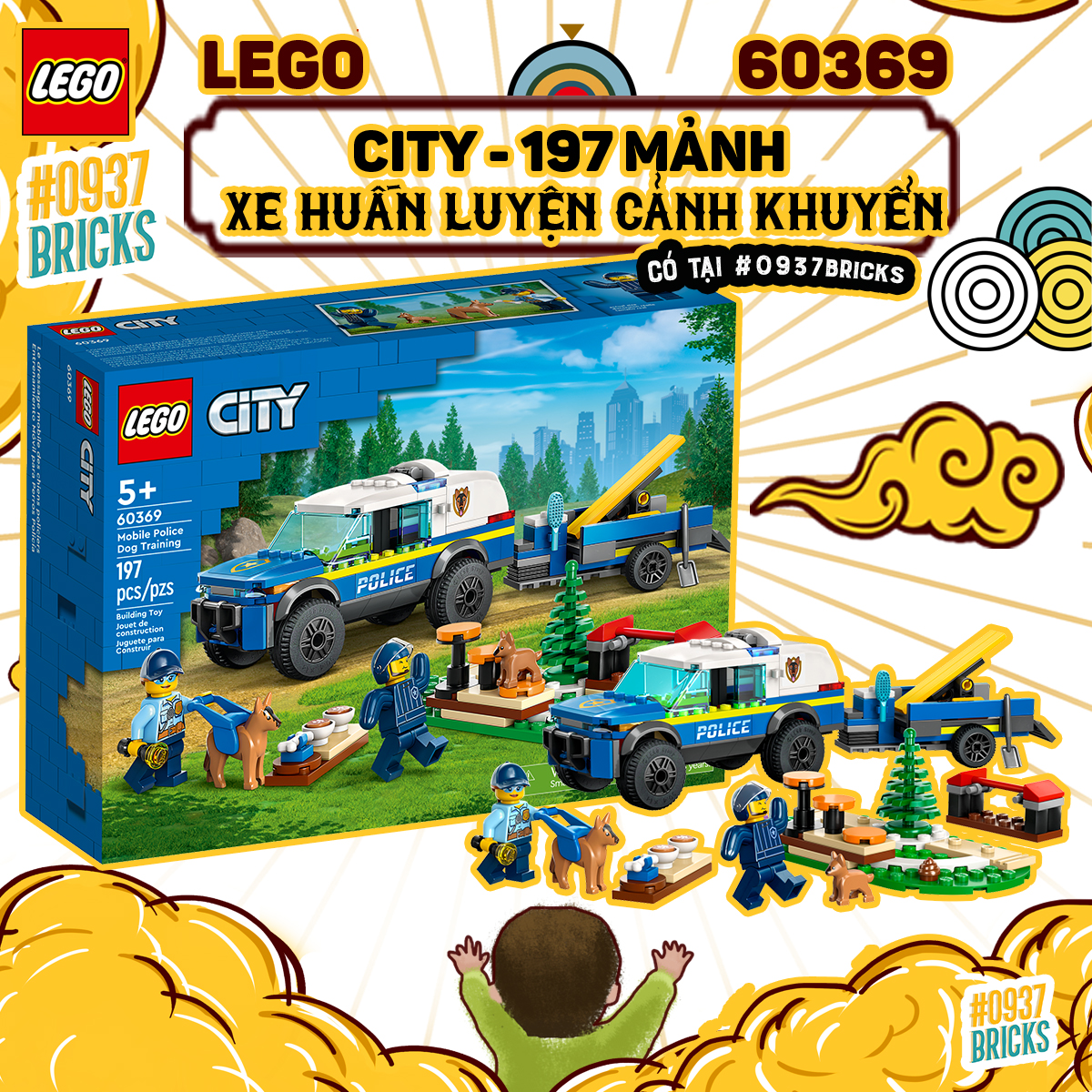 Lego city 60369 xe huấn luyện cảnh khuyển chính hãng tại 0937bricks