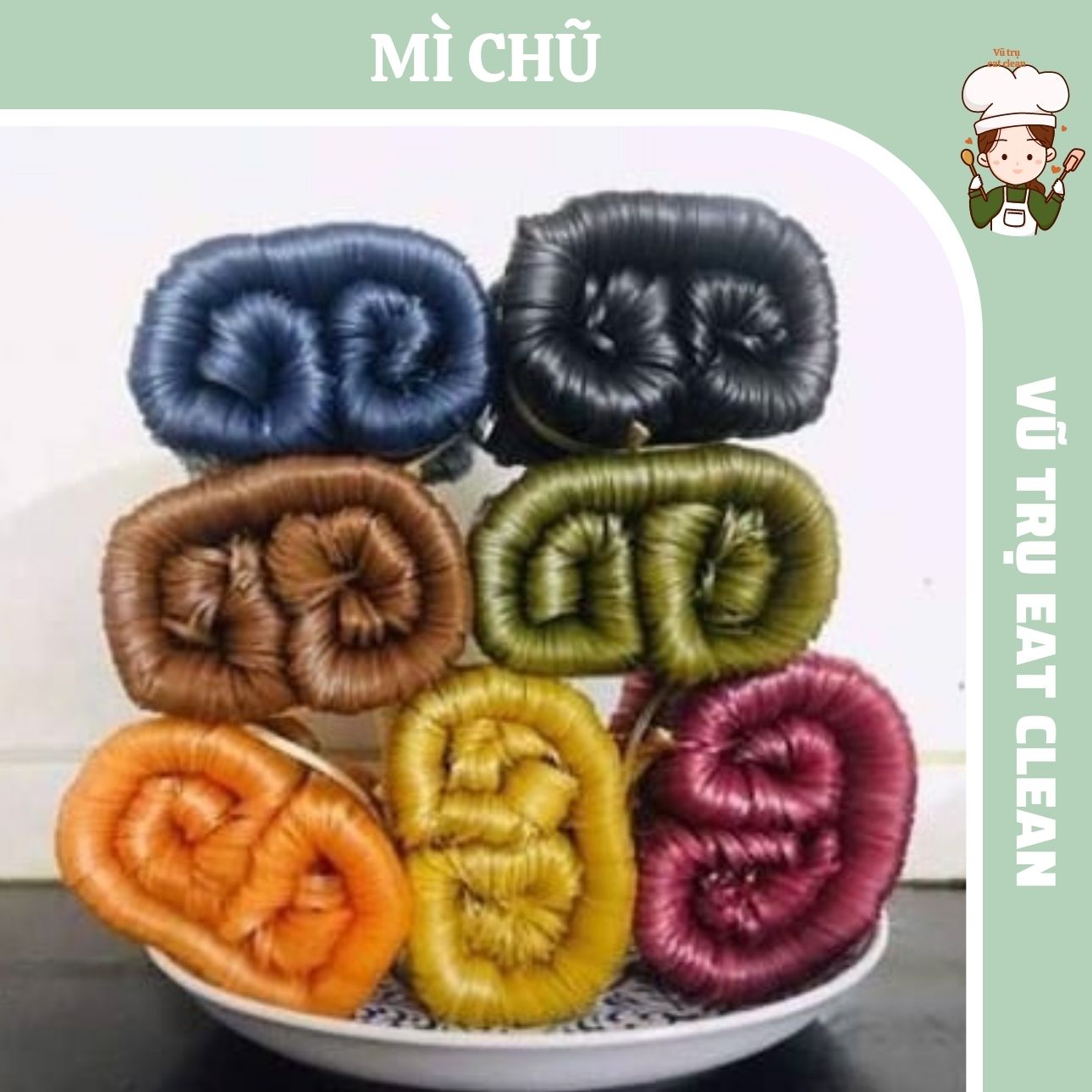 Mỳ Chũ rau củ Ankly Xanh 1 Kg, gói 8 vắt 8 màu