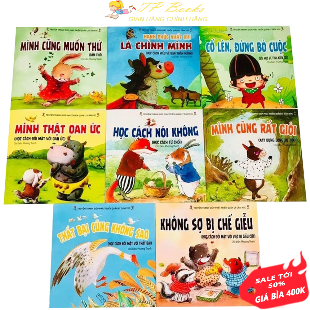 Sách - combo 8 cuốn truyện tranh giúp trẻ em phát triển và quản lý cảm xúc - sách phát triển tư duy cho bé