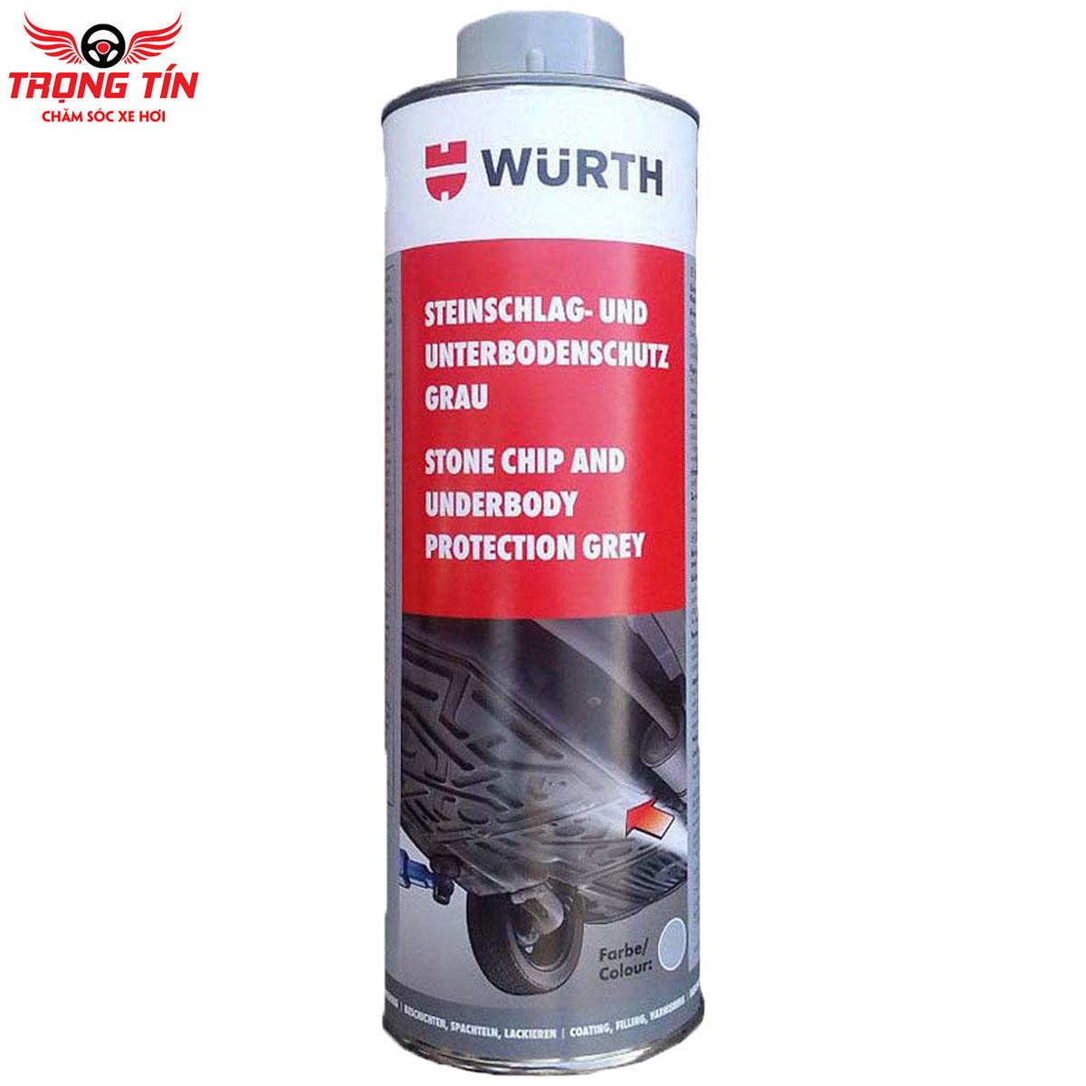 Sơn phủ gầm gốc cao su non wurth underbod protection black 1l màu xám