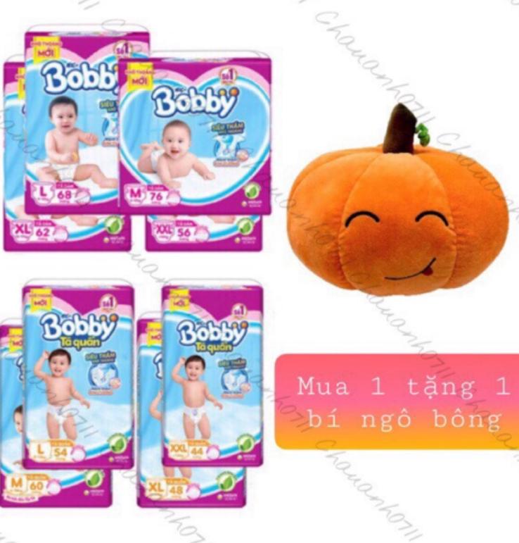 Tả quần bobby size M60/L54/XL48/XXL44Tặng bí ngô bông