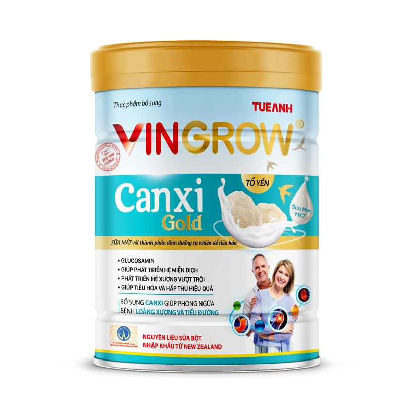 Sữa bột Tổ yến Sữa non VINGROW Canxi Gold 900g