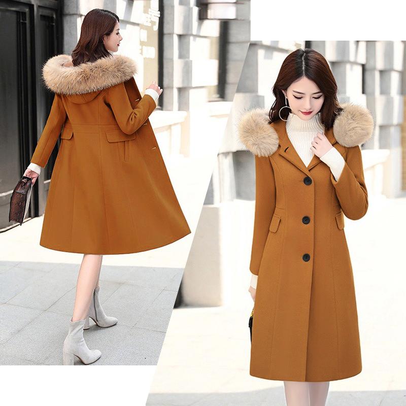 [HCM][Hàng xịn VNXK Vinabrand] Áo khoác dạ lì măng tô cổ lông có nón AK4118