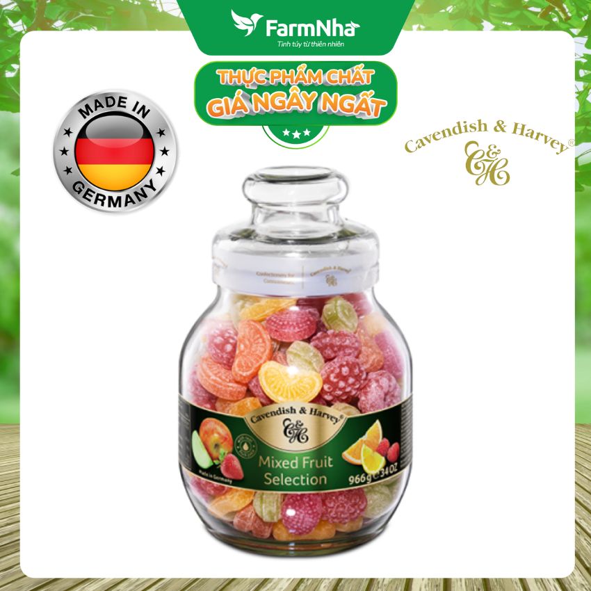 Kẹo Trái Cây Cavendish & Harvey Mixed Fruit Selection 966g Hủ Thủy Tinh Sang Trọng - Vị trái cây tự nhiên