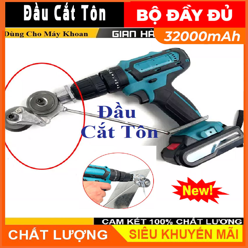 Đầu Chuyển Cắt Tôn Gắn Máy Khoan - Lưỡi Cắt Tôn Lắp Khoan Pin - Dụng Cụ Cắt Tôn Đa Năng ,Đầu chuyển đổi máy khoan vít thành máy cắt tôn thế hệ mới, thông minh
