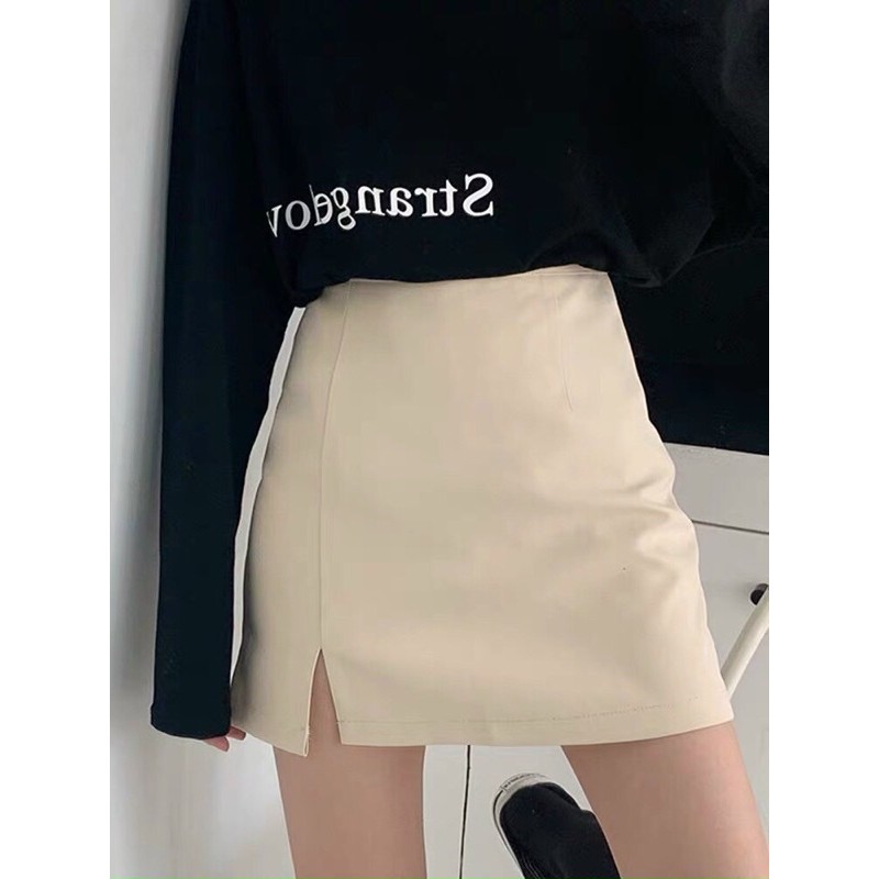 Chân Váy Chữ A Chân Váy Công Sở Lưng Cao Xẻ Tà ( Kèm Quần Trong )