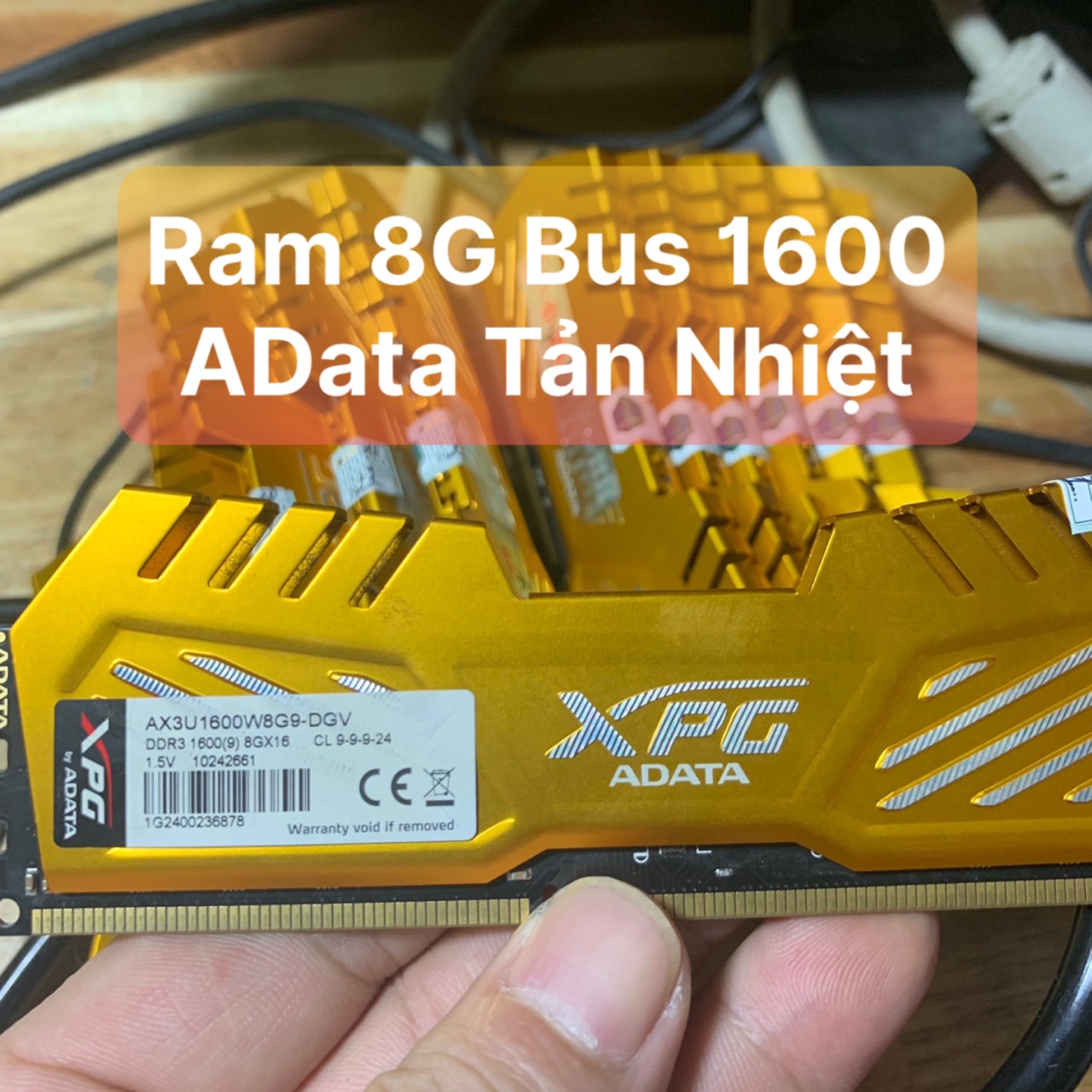 [HCM]DDR3 RAM  8G - BUS 1600 - ADATA CHÍNH HÃNG TẢN NHIỆT  VÀNG - VI TÍNH BẮC HẢI