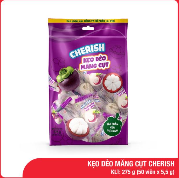 Kẹo Dẻo Cherish Vị Măng Cụt Gói 275G Lai Phú