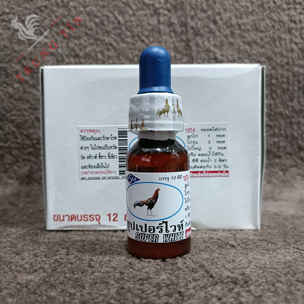 Super white - thuốc gà đá Điều Trị gà đá bị phân xanh , phân trắng , tiêu chảy , phân tanh hôi