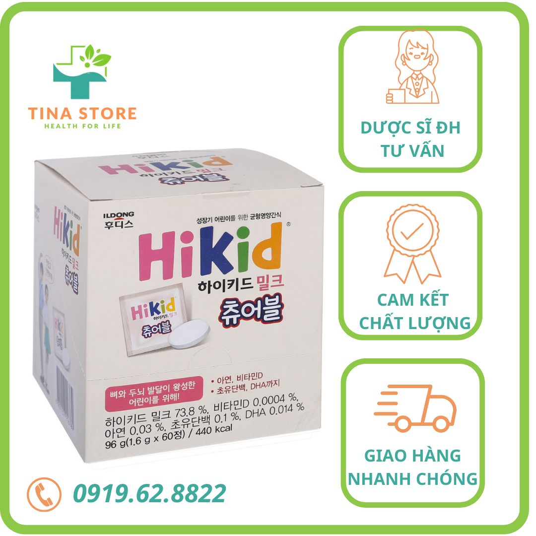 Kẹo Sữa viên Hikid vị vani cho bé từ 3 tuổi