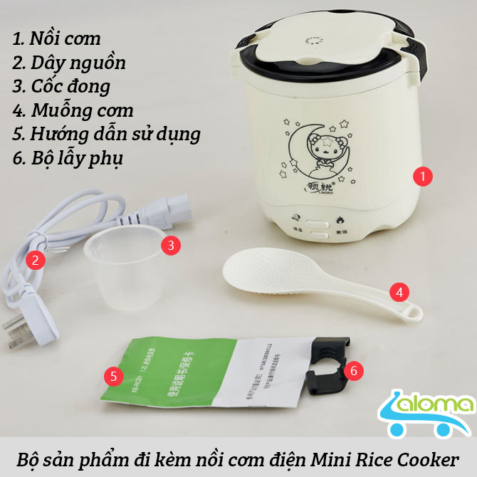 Nồi cơm điện mini 1L Mobao MB10 có quai xách cho sinh viên nhân viên công sở nấu cơm hâm nóng làm hộp cơm